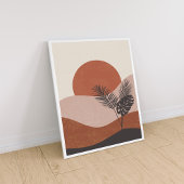 Poster Boho Abstrait paysage coucher de soleil