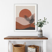 Poster Boho Abstrait paysage coucher de soleil