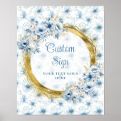Poster Boho aérien Mariage bleu clair or personnalisé 8x1 (Devant)