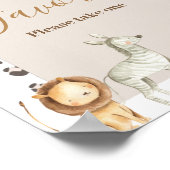 Poster Boho Animaux Baby shower Aquarelle Favoriser le si (Coin)