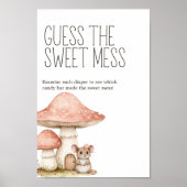 Poster Boho Animaux de la Forêt Baby Shower Devinez le do (Devant)