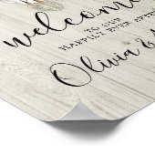 Poster Boho Antlers Crâne Bois Mariage de bienvenue (Coin)