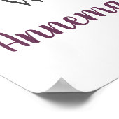 Poster Boho Antlers Purple Plum Peonies Rose Bienvenue (Coin)