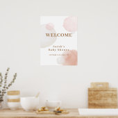Poster Boho Aquarelle Baby shower Abstrait Bienvenue (Cuisine)