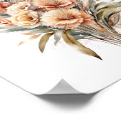 Poster Boho Aquarelle Beige Crème Brown Botanique Florale (Coin)