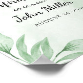 Poster Boho Aquarelle Eucalyptus Confirmation Bienvenue (Coin)