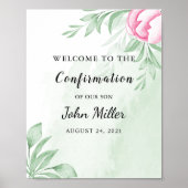 Poster Boho Aquarelle Eucalyptus Confirmation Bienvenue (Devant)