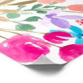 Poster Boho Aquarelle Florale Mariage Bienvenue (Coin)