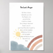 Poster Boho aquarelle l'affiche de prière du seigneur (Devant)