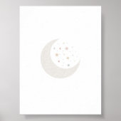 Poster boho aquarelle lune et étoiles imprimer (Devant)