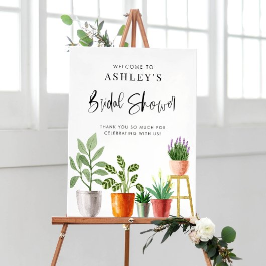 Poster Boho Aquarelle Poted Houplant Fête des mariées