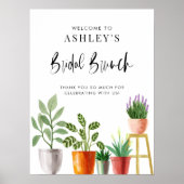 Poster Boho Aquarelle Poted Houseplants Bridal Brunch (Devant)