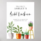 Poster Boho Aquarelle Poted Houseplants Déjeuner nuptial (Devant)