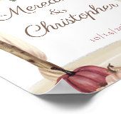 Poster Boho Arbor Fall Citrouilles Mariage de bienvenue (Coin)