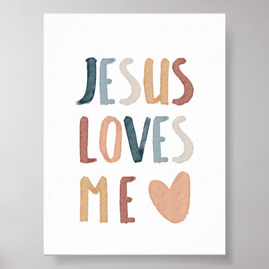 Poster Boho arc-en-ciel Jésus m'aime imprimer (Devant)