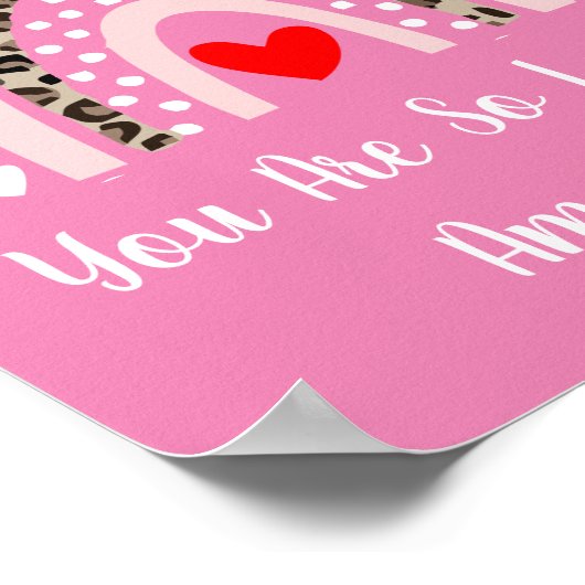 Poster Boho Arc-en-ciel Leopard Coeurs Motifs Mur de pépi (Coin)