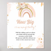 Poster Boho arc-en-ciel pampas Gras signe baby shower (Devant)