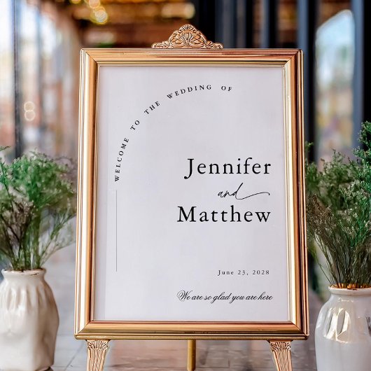 Poster Boho Arch Accueil Mariage simple