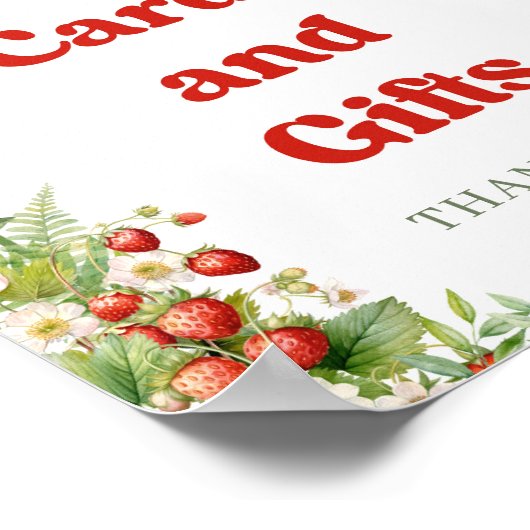 Poster Boho Arch Berry Sweet Cartes et cadeaux fraises (Coin)