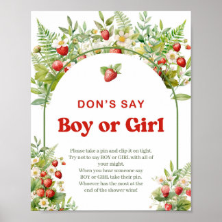 Poster Boho Arch Berry Sweet Don’t Say BOY ou GIRL game