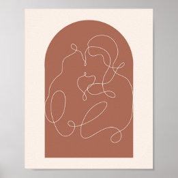 Poster Boho Arch Kisser Ligne linéaire continue Art 1