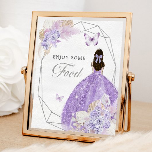 Poster Boho Argent Lilac Géométrique Quinceañera