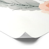 Poster Boho Art Moderne. Croquis Floral Blush Doux (Coin)