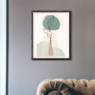 Poster Boho Art Style Vase moderne Plante