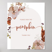 Poster Boho automne arche Merci de signer le panneau citr (Devant)