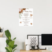 Poster Boho Automne Boissons Menu Mariage Sign (Bureau à domicile)