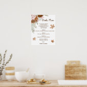 Poster Boho Automne Boissons Menu Mariage Sign (Cuisine)