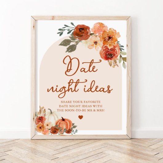 Poster Boho Automne Burange Orange Citrouille Date Nuit I