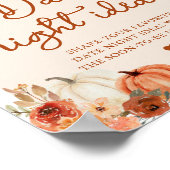 Poster Boho Automne Burange Orange Citrouille Date Nuit I (Coin)