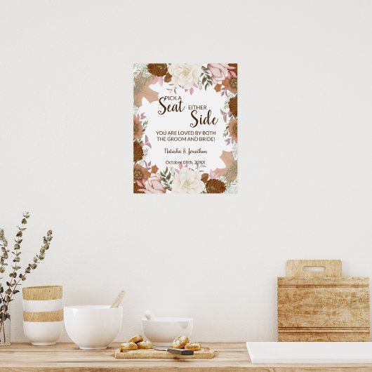 Poster Boho Automne Choisir un siège Signal Mariage latér (Cuisine)