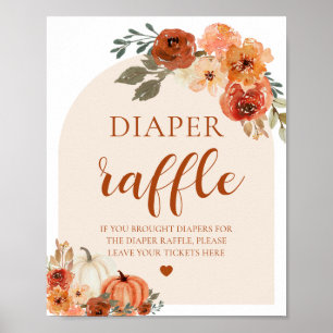 Poster Boho Automne Citrouille Baby shower Déchets Lavett