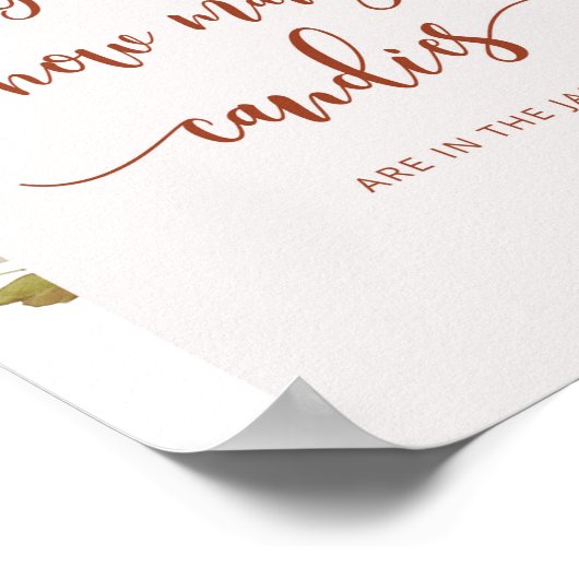 Poster Boho automne citrouille floral deviner combien de  (Coin)