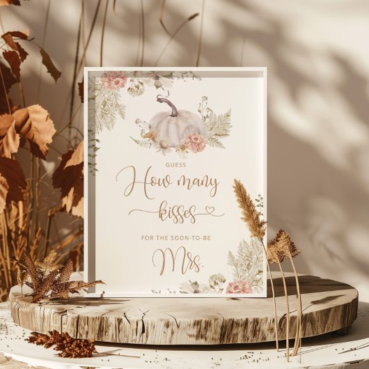 Poster Boho automne devine combien de baisers enterrement