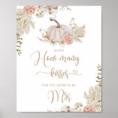 Poster Boho automne devine combien de bisous shower de ma (Devant)