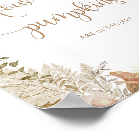 Poster Boho automne floral devinez combien d'affiche citr (Coin)