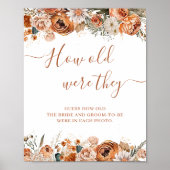 Poster Boho Automne Terracotta Automne Fête des mariées J (Devant)