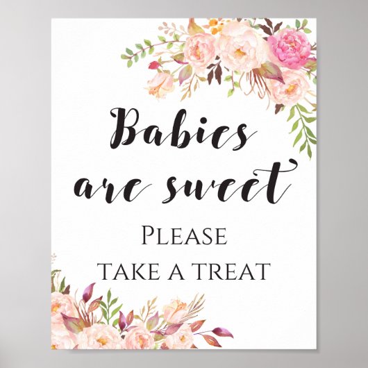Poster Boho Babies are sweet take a treat Sign (Devant)