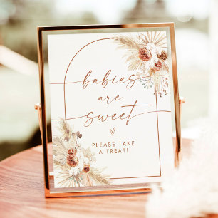 Poster Boho Baby are Sweet Baby shower Dessert Sign
