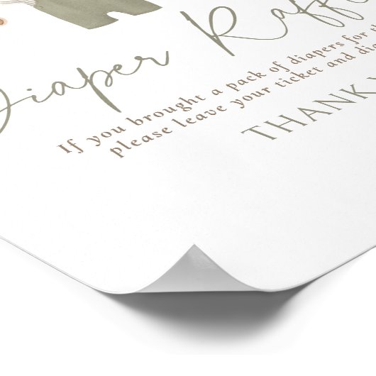 Poster Boho Baby Clothes Baby Shower Diaper Raffle Sign (Coin)