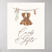 Poster Boho Baby Clothes Fille Baby shower Cartes et cade (Devant)