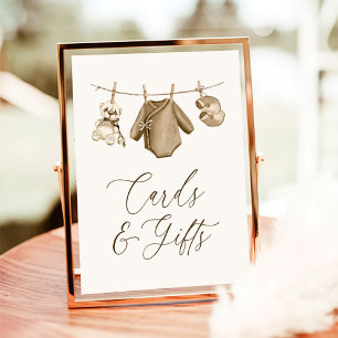 Poster Boho Baby Clothes Garçon Baby shower Cartes et cad