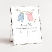 Poster Boho Baby Clothes Gender Reveal Sign