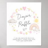 Poster Boho Baby Girl Douche Déchets Signe Raffle (Devant)