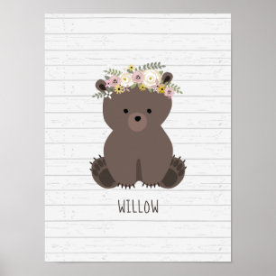 Poster Boho Baby Oear Bois Infirmière personnalisée