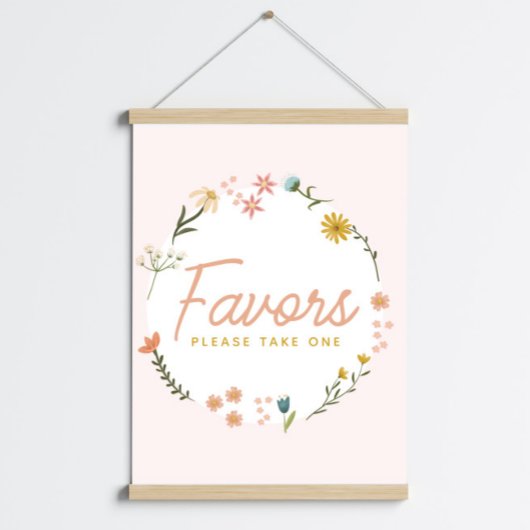 Poster Boho Baby shower Fleur sauvage Faveur