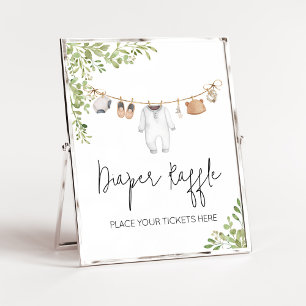 Poster Boho Baby Vêtements Baby shower Déchets Raffle
